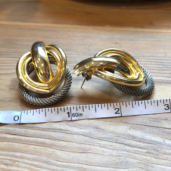 Vintage | Gold-tone Statement Pierced Earrings - Picture 7 of 7